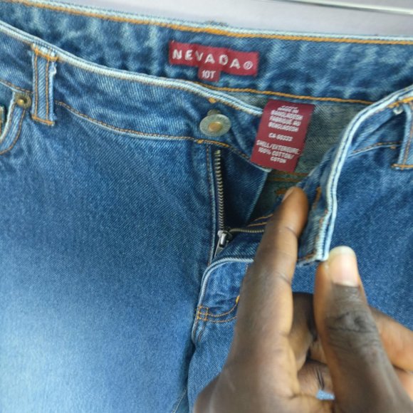 Vintage TALL 90s Highrise Straight Flared jeans w10T +MEASUREMENT Rigid denim - Picture 6 of 7